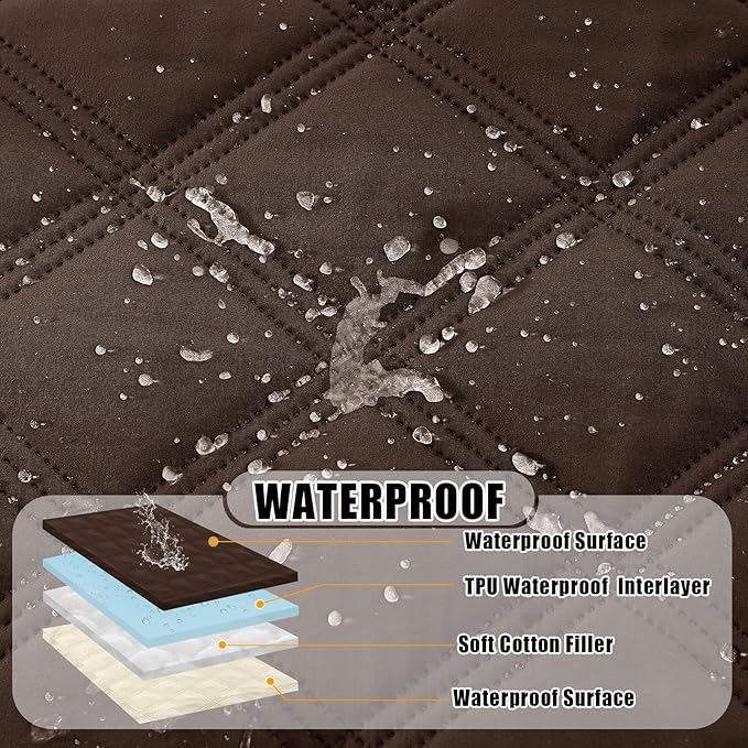 Smiry Waterproof Dog Bed Cover, Reversible Pet Blanket for Sofa Couch | Soft Washable Dog Blanket, Leakproof Couch Cover for Dogs Cats & Furniture Protection, 40x70, Chocolate/Beige - Image 2