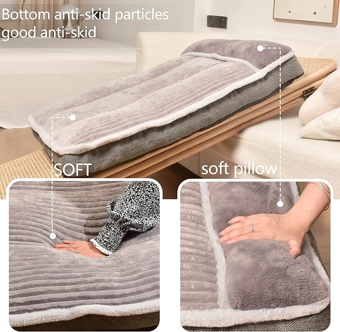 Dog Bed for Large Dogs, Dog Mattress with Pillow for Crate Kennel, Sofa pet Bed, Super Soft pet Bed for Medium, Jumbo, Small Dogs Breeds (Grey, Large-2:(36"x23"x3") - Image 6