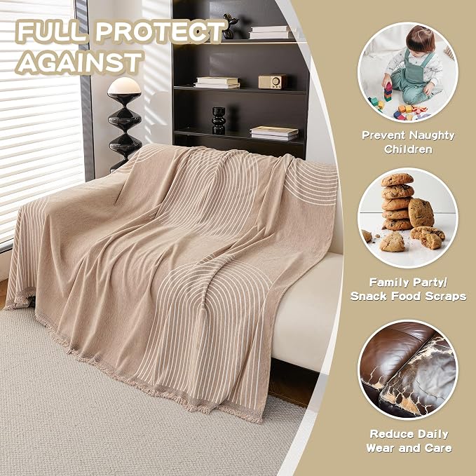 MEETSKY Couch Cover Sofa Cover Washable,Chenille Sofa Covers for 2 Cushion Couch Sofa, Sofa Slipcover Loveseat Pet Couch Covers for Sectional Sofa, 71" X118" - Image 4