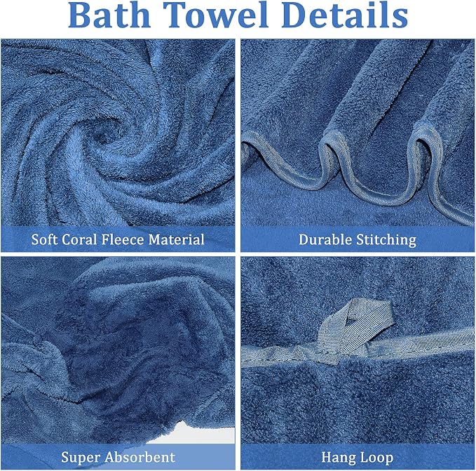 10 Pack Bath Towels Set, Soft Microfiber Towel 27.5 x 55 Inches | Lightweight, Quick Dry, Highly Absorbent Towels for Bathroom, Shower & Beach(Multicolor) - Image 3