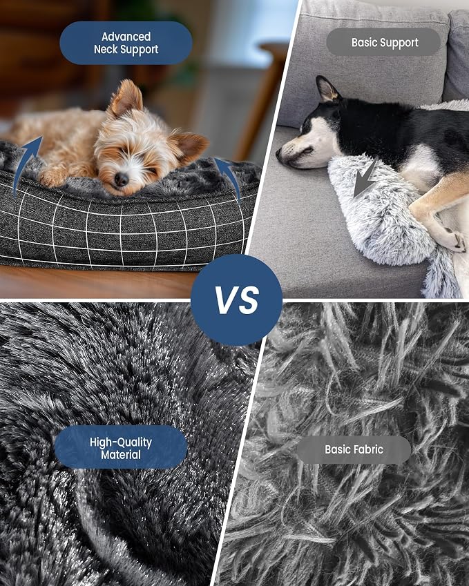 Calming Extra Large Dog Bed for Couch, 45 x 37 inch Removable Couch Cover for Dogs Washable, Non-Slip Fluffy Plush Dog Sofa Mat for Furniture Protector - Dark Grey - Image 4