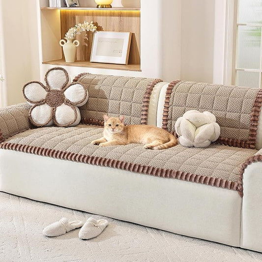 Plush Couch Cover for Dogs – Non Slip Pet Sofa Protector, Ultra Soft Washable Couch Cover for Pets, Anti-Slip Backing Furniture Protector for Cats & Dogs, Fits Standard & L-Shape Sofas (Only 1PC) by Unknown