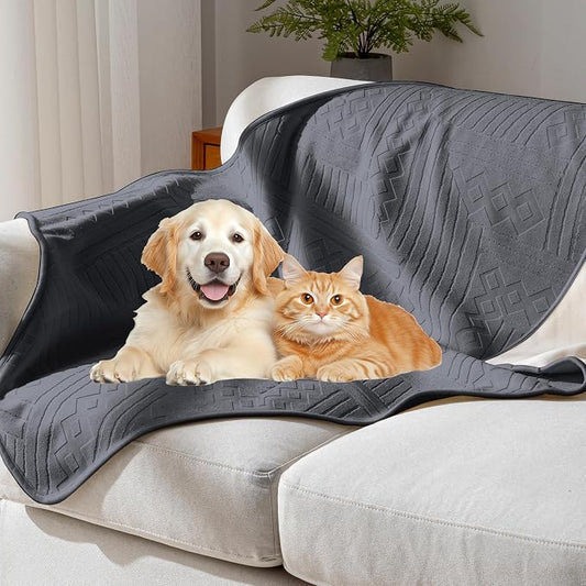 Waterproof Recliner Chair Cover - Washable Double-Sided Velvet and Pattern Reversible Cover for Couch, Bed, Sofa Protection for Dogs, 30x40in/Dark Grey by YUEANG