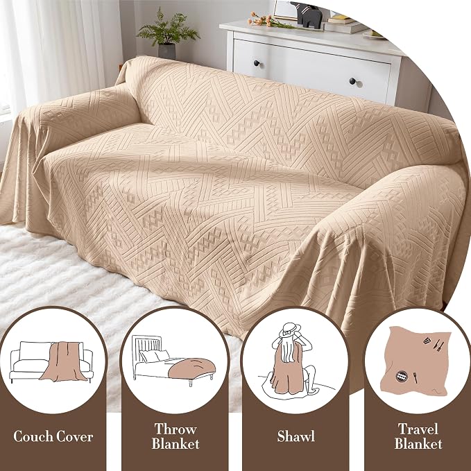 Waterproof Couch Cover, Reversible, Pet-Friendly, Washable and Anti-Slip Sofa Covers for Sofa Protection with 2 Cushions, Ideal Sofa Slipcovers for Dogs and Cats (71×102in/Khaki) - Image 6