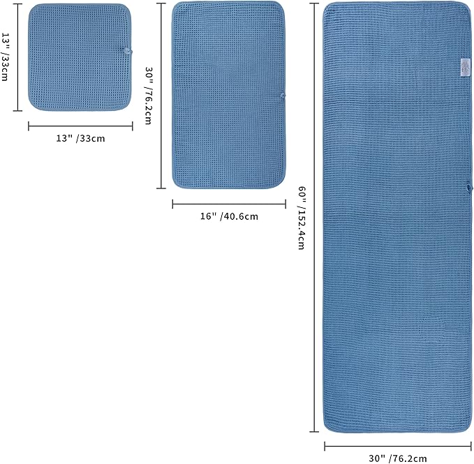 POLYTE 430 GSM Microfiber Quick Dry Lint Free Oversize Bath Towel Set, 6 Piece (Waffle Weave) - Image 2
