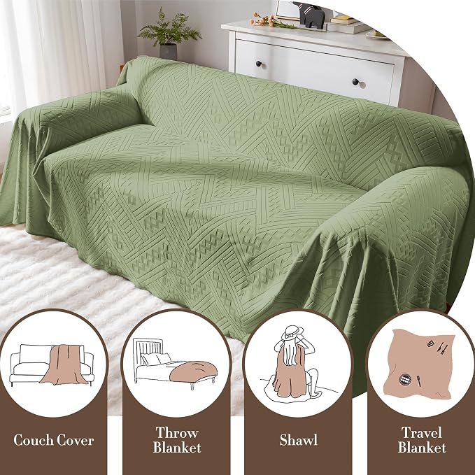 Waterproof Couch Cover, Reversible, Pet-Friendly, Washable and Anti-Slip Couch Covers for Sofa Protection with 4 Cushions, Sofa Slipcovers for Dogs and Cats (71×150in/Green) - Image 6