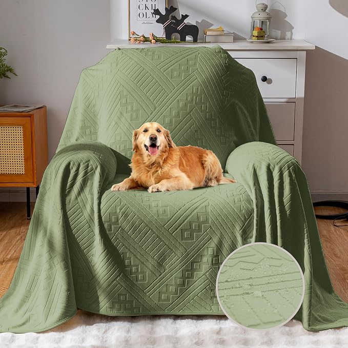 Waterproof Recliner Chair Cover, Anti-Slip Reclining Chair Covers, Pet-Friendly, Washable, Durable and Breathable Couch Covers – Reversible Design for Sofa Protection(71x71in/Green) by YUEANG