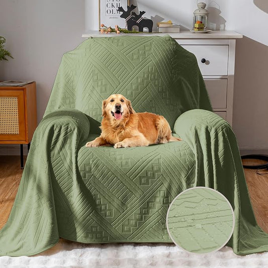 Waterproof Recliner Chair Cover, Anti-Slip Reclining Chair Covers, Pet-Friendly, Washable, Durable and Breathable Couch Covers – Reversible Design for Sofa Protection(71x71in/Green) by YUEANG