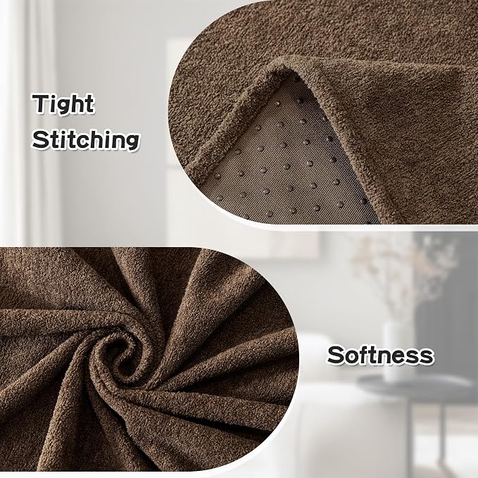 MYSKY HOME Sectional Couch Cover for Dogs, 2 Pieces Couch Covers for L Shape Sofa, Sofa Cover Washable, Furniture Protector Chaise Lounge Cover for 2-3 Cushion Couch (71"x118"+71"x118", Brown) - Image 5