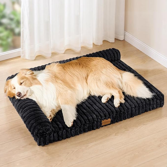 Orthopedic Calming Large Dog Bed Pet Sofa Bed 42''X28'' Black | 2-Sided Pet Couch Large Sized Dog, Soft Egg-Crate Foam Dog Mat, Waterproof Removable Washable Cover, Nonskid Bottom Cat Bed by Unknown