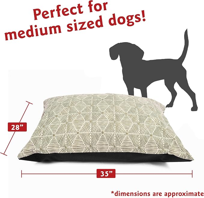 Majestic Pet Rectangle Medium Dog Bed Washable – Non Slip Comfy Pet Bed – Dog Crate Bed Super Value Pillow Dog Bed – Dog Kennel Bed for Sleeping - Dog Bed Medium Breed 35 x 28 Inch – Charlie Beige - Image 2