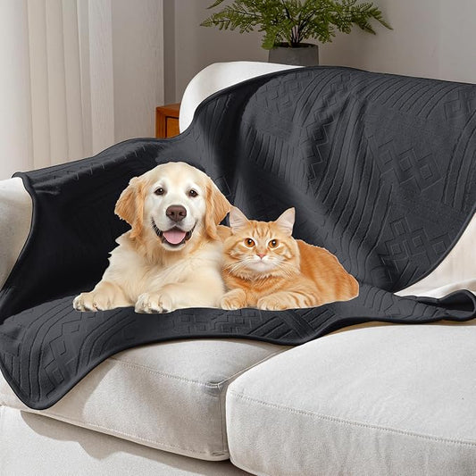 Waterproof Recliner Chair Cover - Washable Double-Sided Velvet and Pattern Reversible Cover for Couch, Bed, Car and Sofa Protection for Dogs, 30x40in/Black by YUEANG