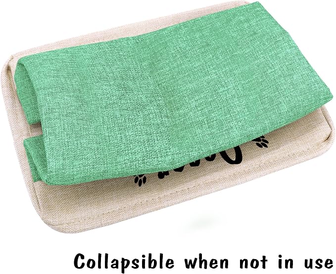 PET ARTIST Collapsible Dog Toy Storage Basket Bin with Personalized Pet's Name - Rectangular Storage Box Chest Organizer for Dog Toys,Dog Clothing,Dog Apparel & Accessories-Green - Image 4