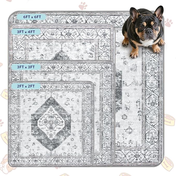 Lahome Super Absorbent Washable Pee Pads for Dogs - Secure Floor Protection - Non-Slip, Leakproof Reusable Pads for Training, Crates & Playpens (2 Pack, 36"x36", Gray) - Image 9