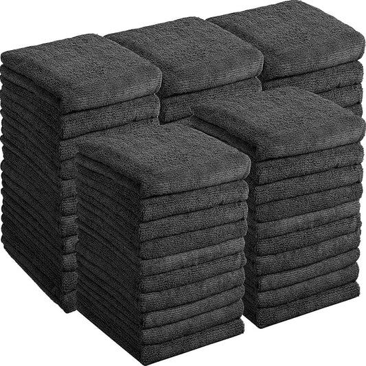Shimeyao 40 Pack Bleach Proof Towels Microfiber Absorbent Resistant Hair Hand Towels Bulk Quick Dry for Barber Gym Bath Spa Shaving (Black,16 x 29 Inch) by Shimeyao