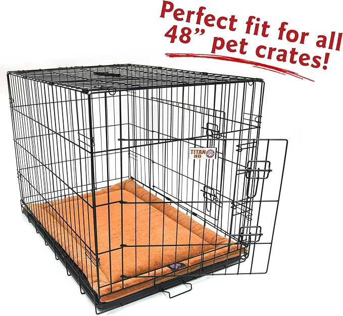 Majestic Pet Dog Crate Mat - Machine Washable Soft Plush Pet Bed Pad for Crates & Kennels | USA Crafted | 48"x30" Villa Orange - Image 3