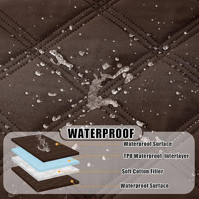 Smiry Waterproof Dog Bed Cover Blanket 68x82, Soft Reversible Pet Blanket, Washable Leakproof Cats Dogs Couch Cover for Sofa, Couch, Furniture, Chocolate/Chocolate - Image 2