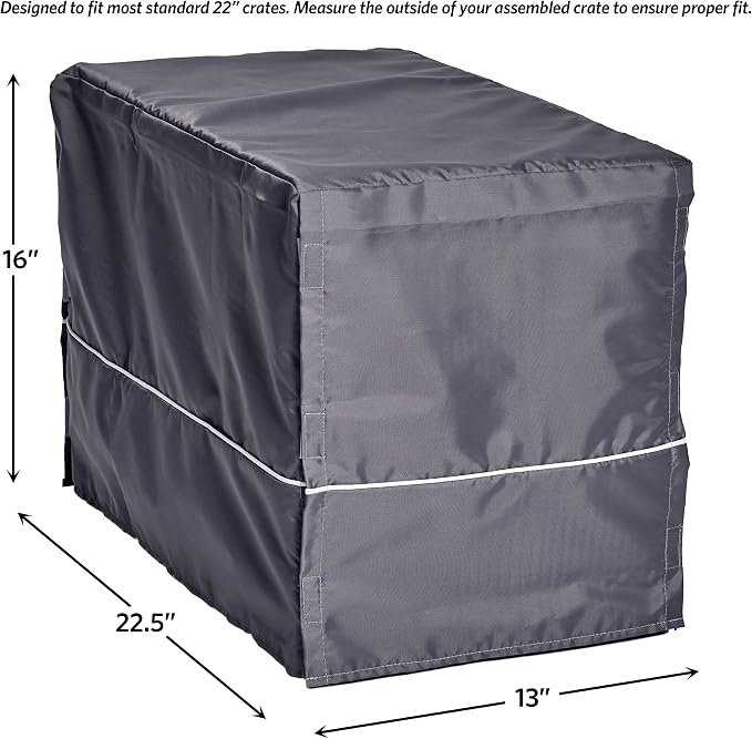 New World Midwest Homes for Pets XS Dog Crate Cover, Polyester Privacy Kennel Cover Fits Most 22-inch Crates, Light Gray, Machine Washable, Reduces Barking & Chewing - Image 5