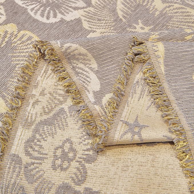 STACYPIK Floral Jacquard Gray Sofa Cover Couch Cover for 3 Cushion Couch Washable, Non Slip Sectional Slipcover for L Shaped, Vintage Botanical Floral Sofa Slipcover Chenille Throw Blanket-71X150IN - Image 5