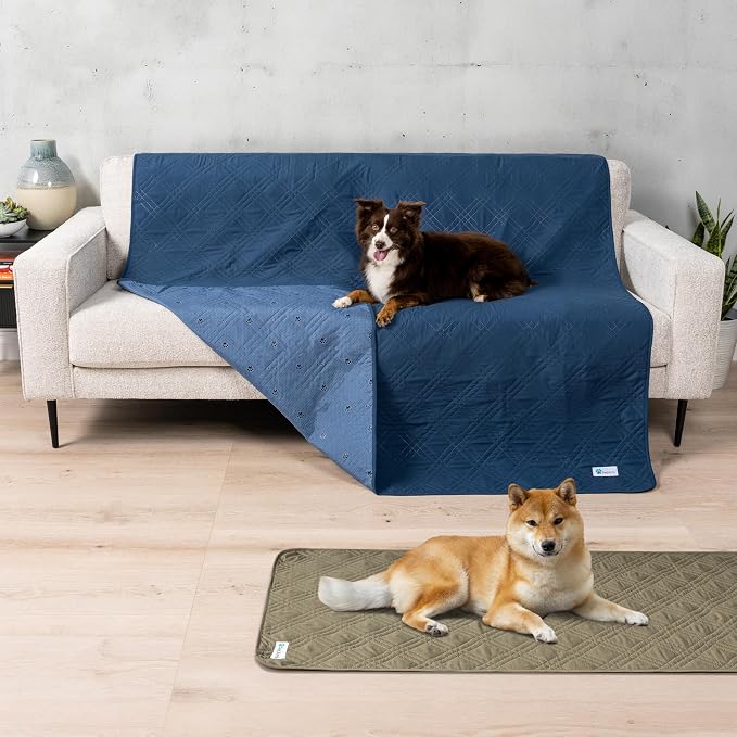 PetAmi Waterproof Couch Cover for Dogs, Non-Slip Leakproof Sofa Furniture Protector for Pet Cat, Machine Washable Bed Blanket for Car Seat, 52x82 Blue - Image 2