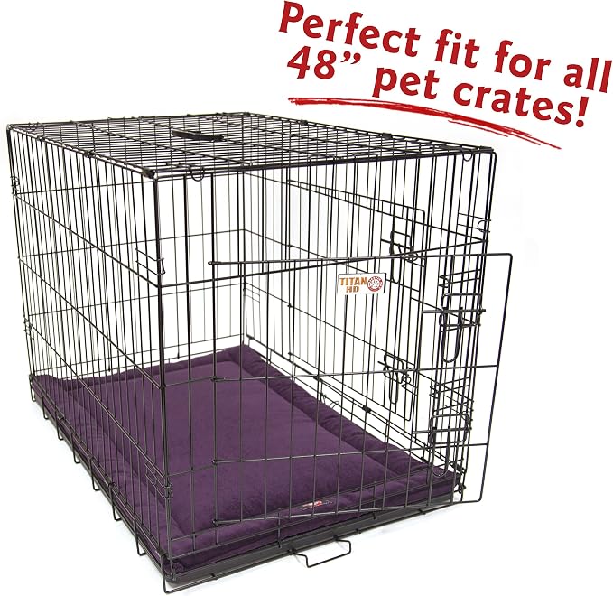 Majestic Pet Orthopedic Memory Foam Dog Crate Mat - Plush Pet Bed Pad for Crates & Kennels | USA Crafted | 48"x30" Villa Aubergine - Image 3