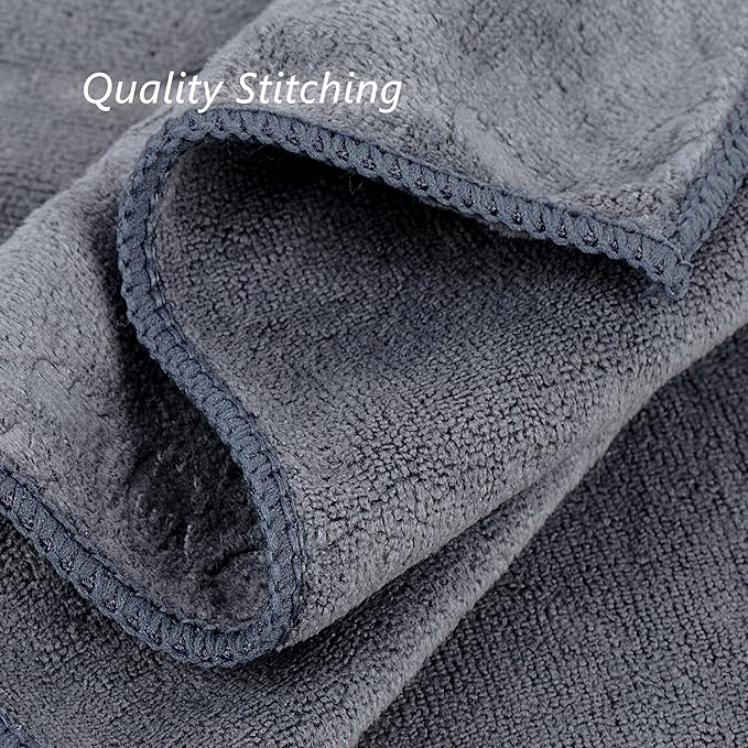 JML Large Microfiber Bath Towels Set of 6, 30" x 60", Grey Floral, | Soft,Super Absorption, Quick-Drying Perfect for Shower, Sauna, Yoga, Gym, Beach, Pool, Sport - Image 6