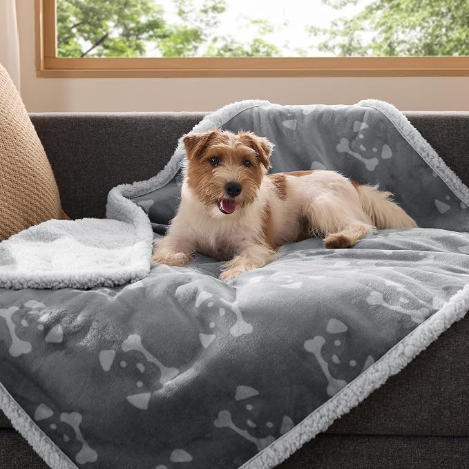 Bedsure Waterproof Dog Blankets for Medium Dogs Washable - 30"X40", Anchor Gray - Image 8