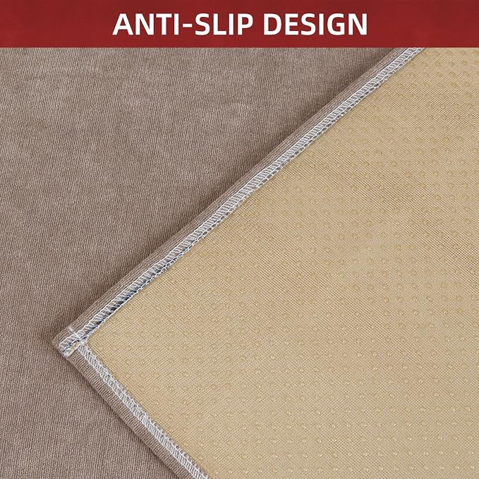 Couch Cover Sectional Couch Covers Non Slip Sofa Covers Washable for 3 Cushion Couch L Shaped Couch Protector Sofa Slipcovers for Kids Dogs Pets,Chenille,Camel, 36''x94''(Only 1 Piece) - Image 5