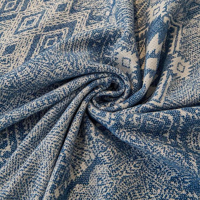 DREAMINGO Couch Covers for Sofa Boho Geometric Jacquard Vintage Sofa Covers 3 Seater Non Slip Chenille Furniture Protector for Dogs Pets Washable Sectional Couch Slipcovers, Blue, 71"x150" - Image 5
