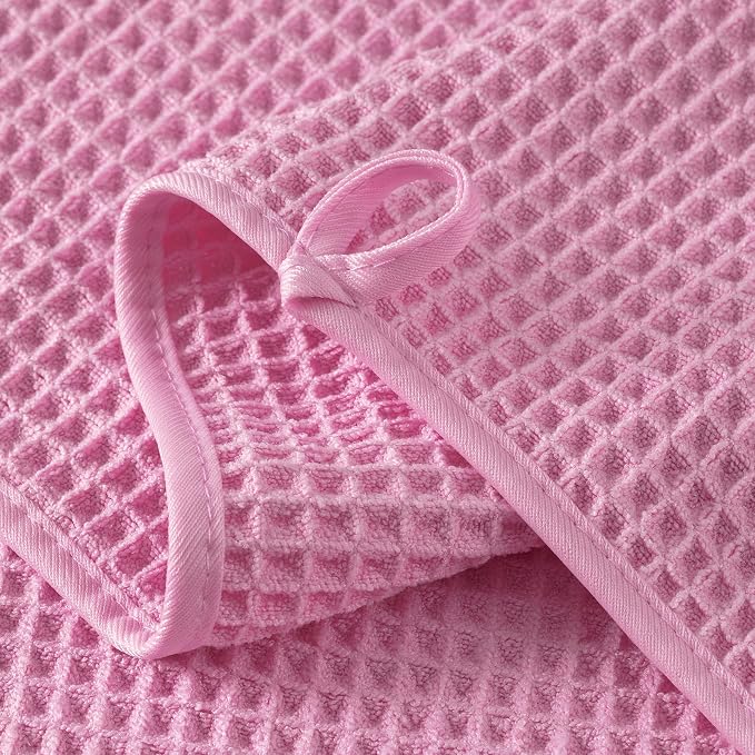 Microfiber Waffle Bath Towels, 4 Pieces, Soft, Absorbent, Fast Drying, Lint Free 430 GSM (27''x55''/68.58 cm x139.7 cm) - Image 3