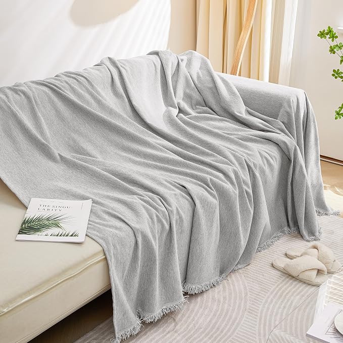 MEETSKY Grey Sofa Cushion Covers Sofa Covers Dog Couch Cover for Sofa Chenille Couch Sofa Slipcover for Pets Sofa Cover Thick Washable Sectional Slip Covers for Sofas/Couches, 91" x 150", Light Grey - Image 6