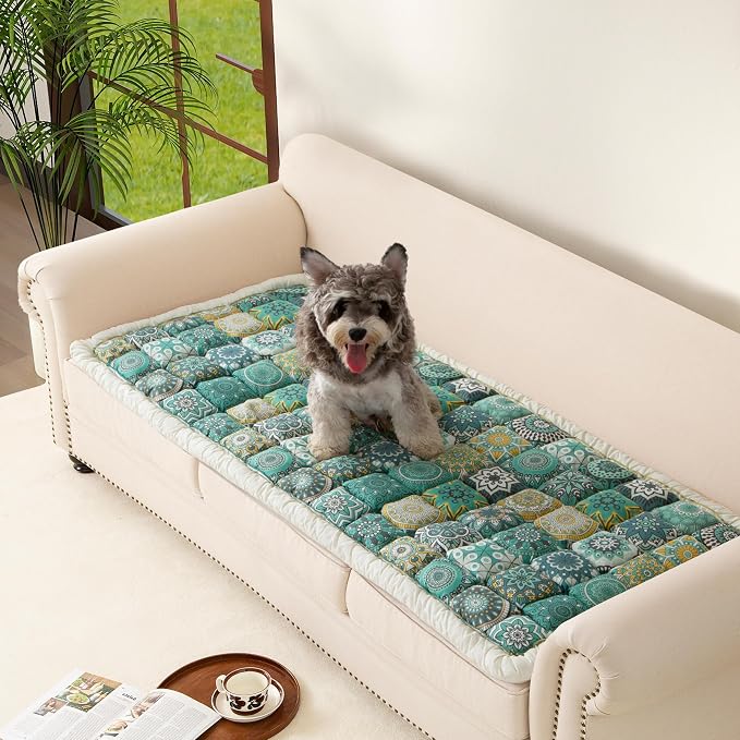 Couch Cover for Sofa, Sectional Couch Cover for Dogs, Sofa Cover Washable, Cushion Cover Blanket Pad Bed Mat for Pets, Boho Furniture Protector, Green, 27.6x59in by Unknown