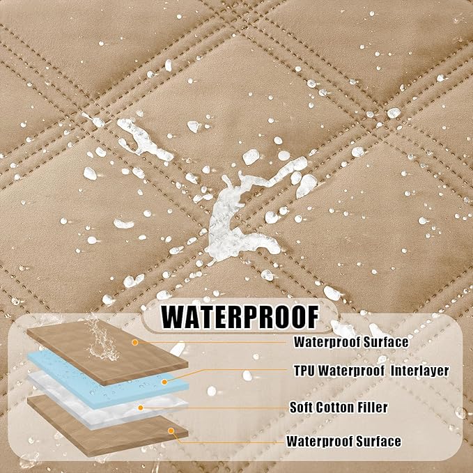 Smiry Waterproof Dog Bed Cover, Reversible Pet Blanket for Sofa Couch | Soft Washable Dog Blanket, Leakproof Couch Cover for Dogs Cats & Furniture Protection, 40x80, Camel/Camel - Image 2