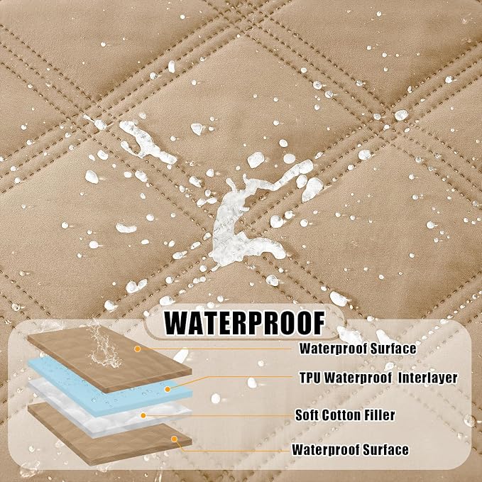 Smiry Waterproof Dog Bed Cover, Reversible Pet Blanket for Sofa Couch | Soft Washable Dog Blanket, Leakproof Couch Cover for Dogs Cats & Furniture Protection, 30x70, Camel/Camel - Image 2