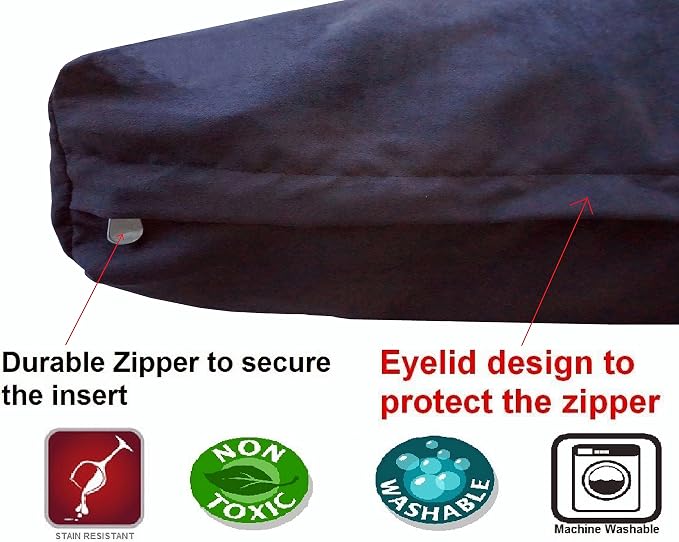 Dogbed4less Medium Memory Foam Dog Bed Pillow with Orthopedic Comfort, Waterproof Liner and Espresso Microsuede Pet Bed Cover 37X27 Inches - Image 4