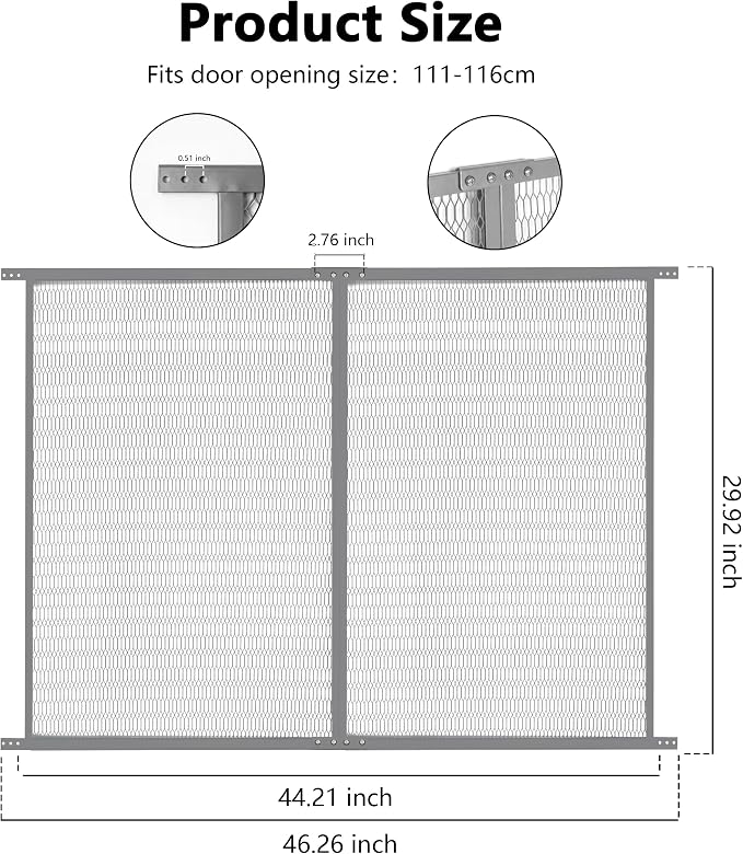 Guardian Steel Pet Grille Rv Screen Door Protector for Dogs Pets Cats Scratch Protector Replacement (Grey, 48 Inch) Screen Door Guard Pet Proof Screen Door - Image 2