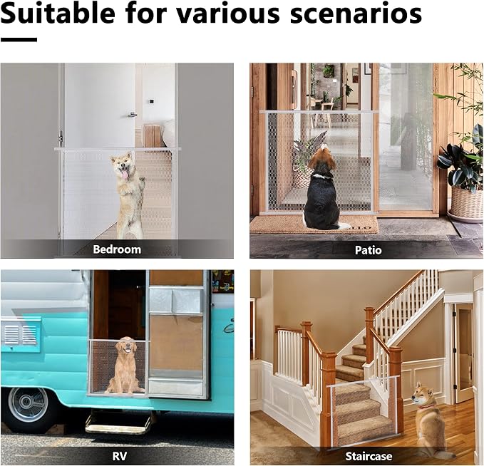 Guardian Steel Pet Grille Rv Screen Door Protector for Dogs Pets Cats Scratch Protector Replacement (Grey, 30 Inch) Screen Door Guard Pet Proof Screen Door - Image 4