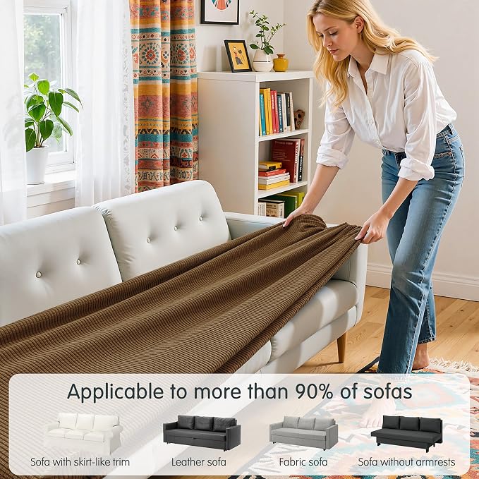 Hokway Couch Cushion Covers Stretch Cushion Covers Sofa Seat Cushion Slipcover Cushion Protector(Coffee, Large) - Image 4