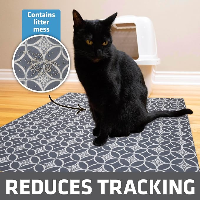 Drymate Cat Litter Box Mat, Litter Trapping Mat, Indigo Grey, 29x36 XL | Waterproof, Urine-Proof, Absorbent, Machine Washable, Soft on Paws, Contains Mess, Protects Floors, Kitten Supplies, USA Made - Image 2