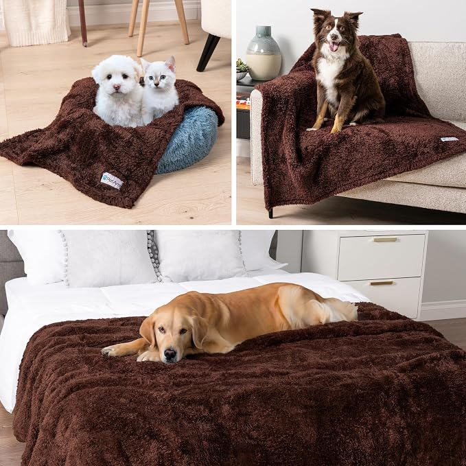 PetAmi Fluffy Waterproof Dog Blanket for Couch and Bed, Reversible Sherpa Pet Throw, Pee Proof Furniture Protector Sofa Cover, Washable Cat Blanket for Small Medium Dogs and Cats (Brown, 24x32) - Image 7
