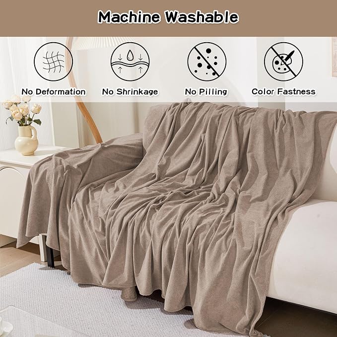 MEETSKY Couch Cover for 2 Cushion Sofa, Washable Cat Scratch Proof Sofa Covers Love Seat L Shape Soft Sectional Sofa Slipcover Furniture Protector for Dogs Pets Kids, 71" x 118", Khaki - Image 3