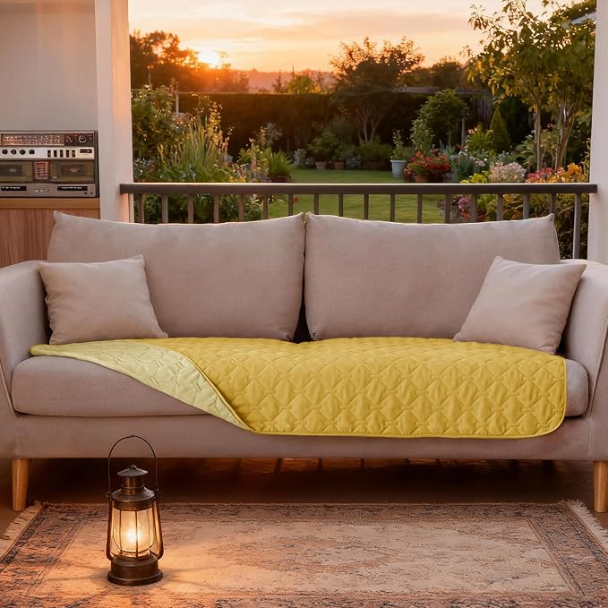 gogobunny 100% Double-Sided Waterproof Dog Bed Cover Pet Blanket Sofa Couch Furniture Protector for Puppy Large Dog Cat, Reversible (30x70 Inch (Pack of 1), Dark Yellow/Light Yellow) - Image 4