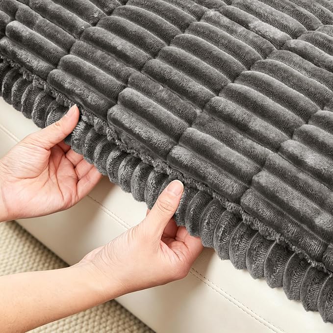 SUBRTEX Couch Cover for Dogs, Non-Slip Sofa Mat Washable, Thick Sofa Slipcover Cushion Protector Pet-Friendly (Gray, 27.6"x70.9") - Image 4