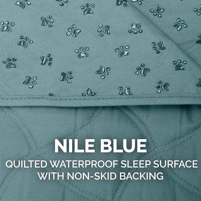 Furhaven Waterproof & Non-Slip Queen Size Mattress Cover Protector for Dogs & Cats, Washable, For Beds, Couches, & Car Seats - Quilted Twill Blanket Mattress Cover - Nile Blue, Large/Queen Size - Image 6