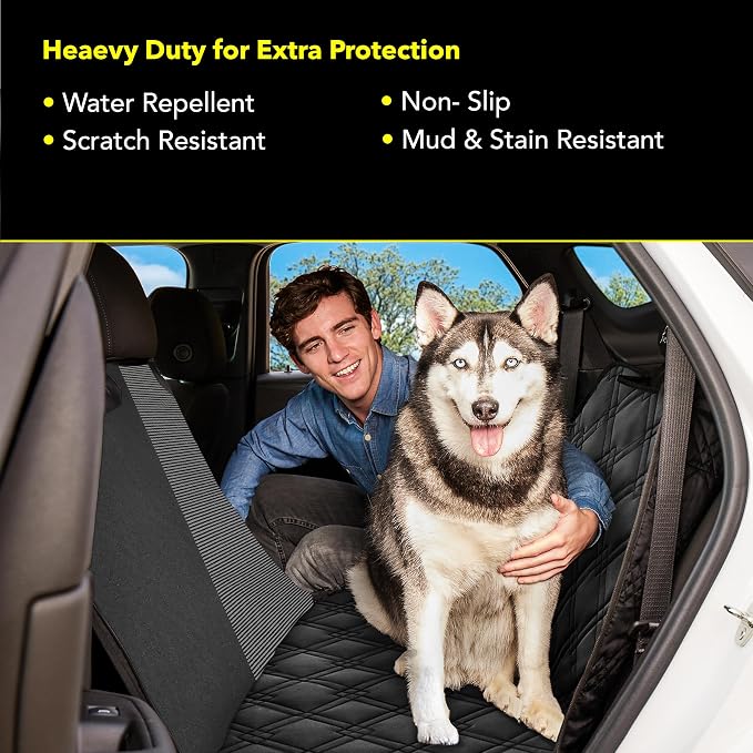 Meadowlark Dog Car Seat Cover with Mesh Window, Heavy-Duty Pet Seat Cover for Back Seat, Extra Padded Non-Slip Dog Hammock, Water-Resistant Back Seat Protector for Cars Trucks and SUVs (54" W x 58" L) - Image 4