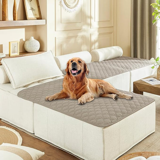 gogobunny 100% Double Sided Waterproof Dog Blanket Soft Pet Bed Cover Reversible Protect Furniture Couch Sofa Car for Puppy Large Dog Cat (Dark Stone/Light Stone, 40x50 Inch (Pack of 1)) by gogobunny