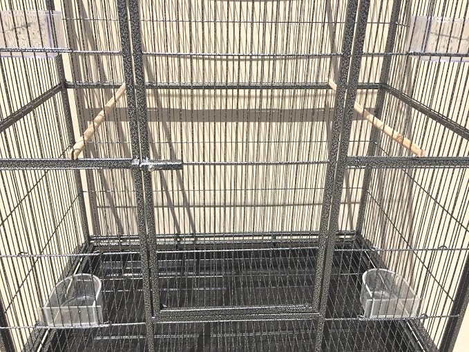 54" Pet Products Large Wrought Iron Breeder Bird Flight Cage Side Breeding Nest Doors with Removable Rolling Stand - Image 9