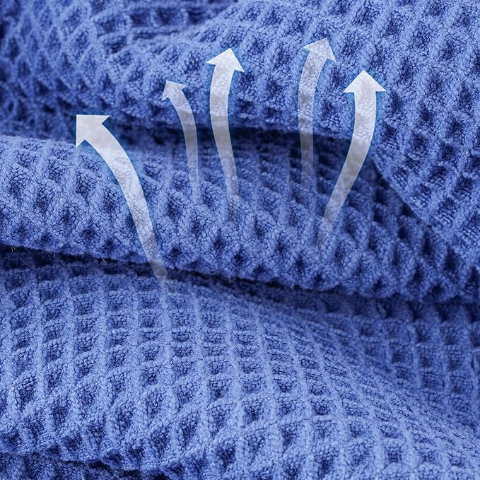 Microfiber Waffle Bath Towels, 4 Pieces, Soft, Absorbent, Fast Drying, Lint Free 430 GSM (27''x55''/68.58 cm x139.7 cm) - Image 2