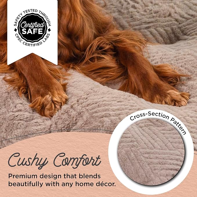 Best Friends by Sheri Comfy Crate Sleeper Mat – Plush Low-Pile Dog Bed, 42" x 28", XL & XXL Crates, Up to 100 lb Dogs, Machine Washable, Cross Section Pattern, Mushroom - Image 3