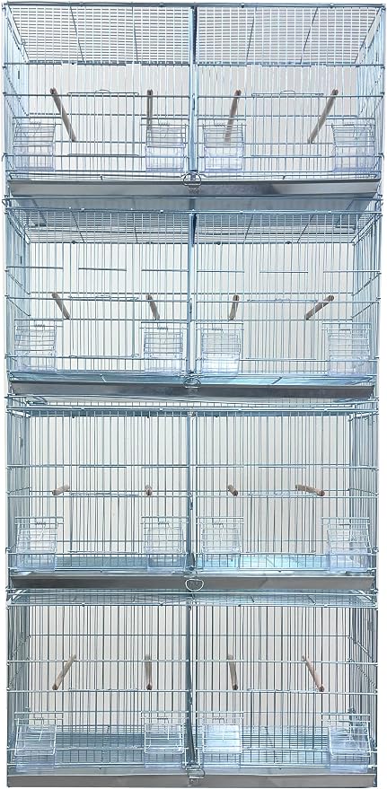 LOT of NO Rust Stainless Galvanized Zinc Plated Stackable Breeder Bird Flight Cage with Removable Center Divider and Breeding Nest Doors - Image 6